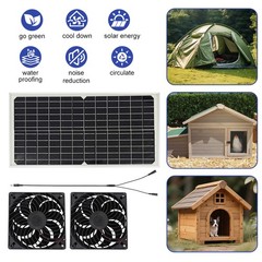 30W Solar Powered Fan Solar Panel Dual Exhaust Fan for Chicken Coop Waterproof