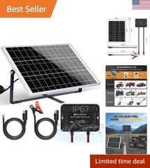 25W 12V Solar Battery Charger Trickle Maintainer, 25W Waterproof Solar Panel …