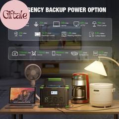 999Wh Solar Generator 1000W (Peak 2000W), Portable Power Station with Pure Sine
