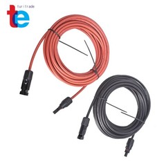 4mm²/12AWG 20ft Black+Red Solar Panel Extension Cable Wire Connector 1 Pair