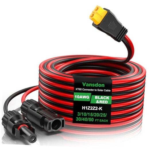 10AWG XT60 Solar Cable- Solar to XT60 Cable 3FT XT60 Charging 10AWG-3FT