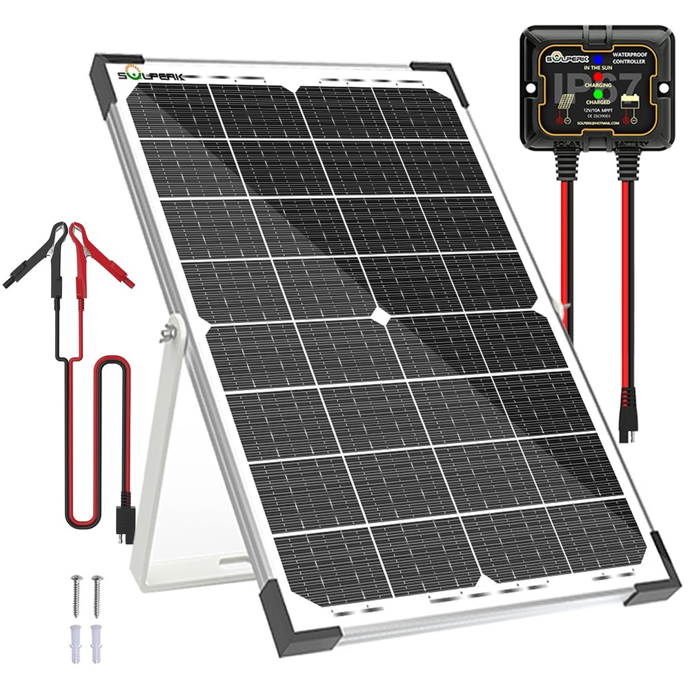 30W 12V Solar Battery Charger Maintainer Kit with MPPT Waterproof Controller