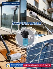 Solar Panel Cleaning Brush, Electric Solar Panel Cleaning Kit | With Soap Dispen