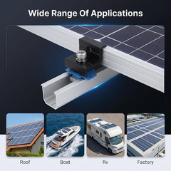10Pcs Solar Panel End Clamp for Standard Unistrut, Aluminum 30Mm/35Mm Solar Pane