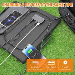 200W/42000Mah Portable Power Station with 100W Foldable Solar Panel 155WH Solar