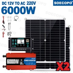 6000W Solar Panel Kit with Battery & Inverter Off Grid for Home RV Camping