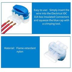 120 Pieces 3 Way Wire Connectors Locks Wire Connectors Electrical IDC 314-box…
