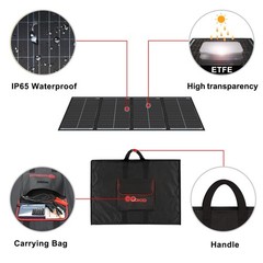 DOKIO 200W Portable Foldable Monocrystalline Solar Kit w/ Controller/USB for RVs