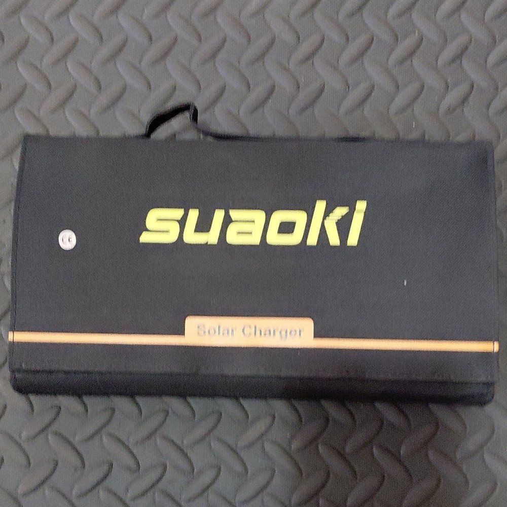 suaoki Foldable Portable Monocrystalline Solar Panel Charger w/ USB Port Black