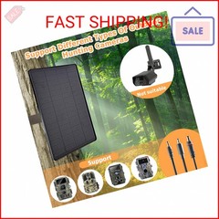 6W Solar Panel for Trail Cameras, 6V/9V/12V Solar Battery Charger Kit Built-in 6