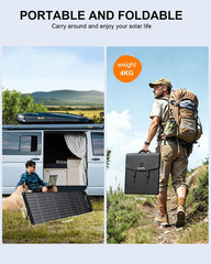 120W HPBC Portable Solar Panel for Jackery/Ef Ecoflow/Bluetti/Anker Power Statio