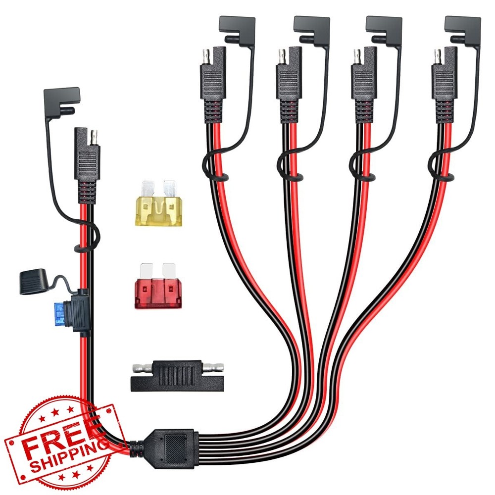 ELFCULB 14AWG 2FT SAE Splitter 1 to 4 Cable