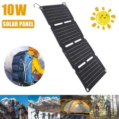 10W Foldable Solar Panel Charger USB 5V Power Bank Waterproof for Camping Hiking