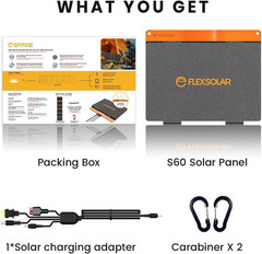 60W Foldable Portable Solar Panel Charger IP67 Waterproof | with PD3.0 USB-C, QC