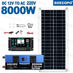 8000W Complete Solar Panel Kit Solar Power Generator 100A Home 110V/220V System
