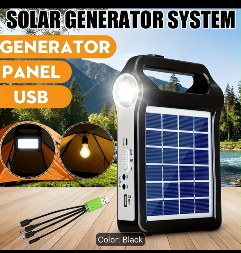 Portable Solar Panel Power Storage Generator System With USB Charger 5V Energy