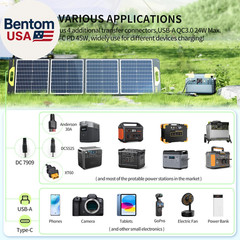 120W Portable Solar Panel 19V, 120W Foldable Solar Panels Kit with Adjustable Ki