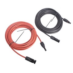 20 Feet 12AWG Black + Red Solar Panel Extension Cable Wire Connector 1 Pair