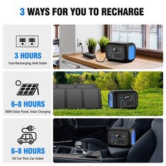 Portable Power Station 600W Power Bank 296Wh Solar Generator Lithium Battery …