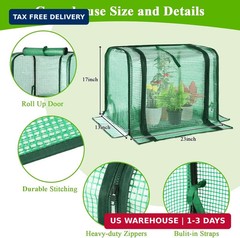 Portable Mini Greenhouse Small Green House with Waterproof Pad 23x13x