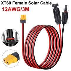 10ft 12 AWG XT60 Female Connector Adapter to Solar Extension Cable Battery Cable