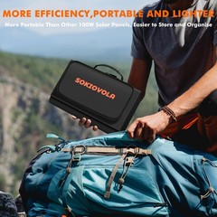 SOKIOVOLA 100W Portable Foldable Solar Panel 20V Portable Solar Charger with …