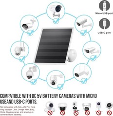 6W Waterproof Solar Panel Charger for Outdoor Security Cameras – Easy Install