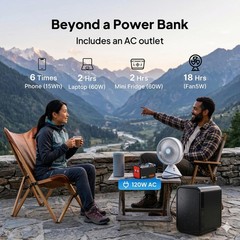 Solar Generator 120W Peak Portable Power Station with 21W Solar Panel 88.8Wh …