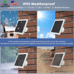 Solar Panel for Ring Camera(2Nd Generation), 2 Pack 5W Solar Panel with 10FT/3M