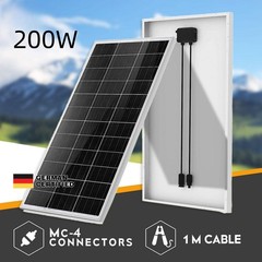 200 Watt 12V Mono Solar Panel Kit Charging Off-Grid battery power RV Home boat