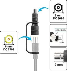 DC7909 Female to DC8020 Male Adapter for Solar Power Station Explorer