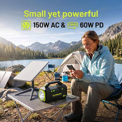 Portable Power Station with AC Outlet 100W Solar Generator 88.8Wh | Solar Power