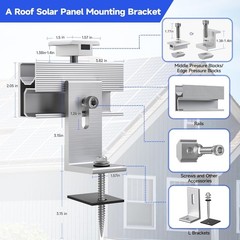 Solar Panel Mounting Brackets Kit 10Pcs Solar Roof Mount Kit for 1-4 Pieces, …