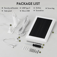5W Solar Panel Charger 2Pack 12FT Extension Cable for Stick up Camera & Pro