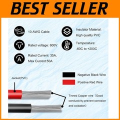 Solar Panel Connector Cable – 15FT 10AWG