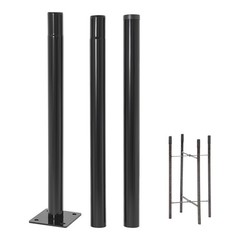 10ft Black Galvanized Steel Outdoor Parking Lot Lighting Post With Ground Cage