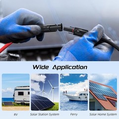 100FT 10 AWG Solar Panel Extension Cable PV Wire Solar Connectors Pair 6mm²