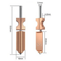 AD5X Hot End All-metal Design Built-in Neck Heating Block For Prototyping
