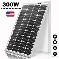 300W Watt Solar Panel 12V Monocrystalline RV Camping Roof Trailer Home Off Grid