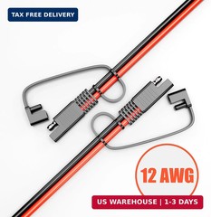 SAE Extension Cable 12AWG 15FT for Car RV Solar | SAE to SAE extension cord, 12A