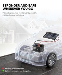 7.5W Solar Battery Trickle Charger Maintainer 12V Portable Waterproof Panel Kit