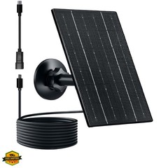 Solar Panel for Security Camera, 4W Solar Charger with Micro USB/USB-C Plug w…