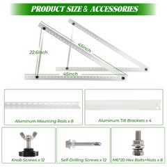 2 Sets Solar Panel Mount Brackets, 45inch Solar Panel Stands for Ground Roof …