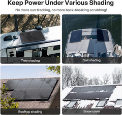 Renogy Shadowflux Solar Panels, N-Type Anti-Shading Panels for 12V/24V Systems w