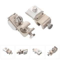2Pcs Durable Copper Solar Panel Grounding Clips Cable Clamp for Home Use