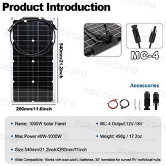 30000W Peak Solar System Kit FlexiblePanel 100A Controller 12V24V To 110V 220V