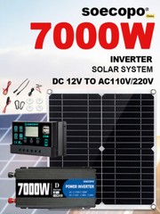 7000W Solar Kit 12V 110V Inverter Battery ChargerLighting/Camping W/300W Panels