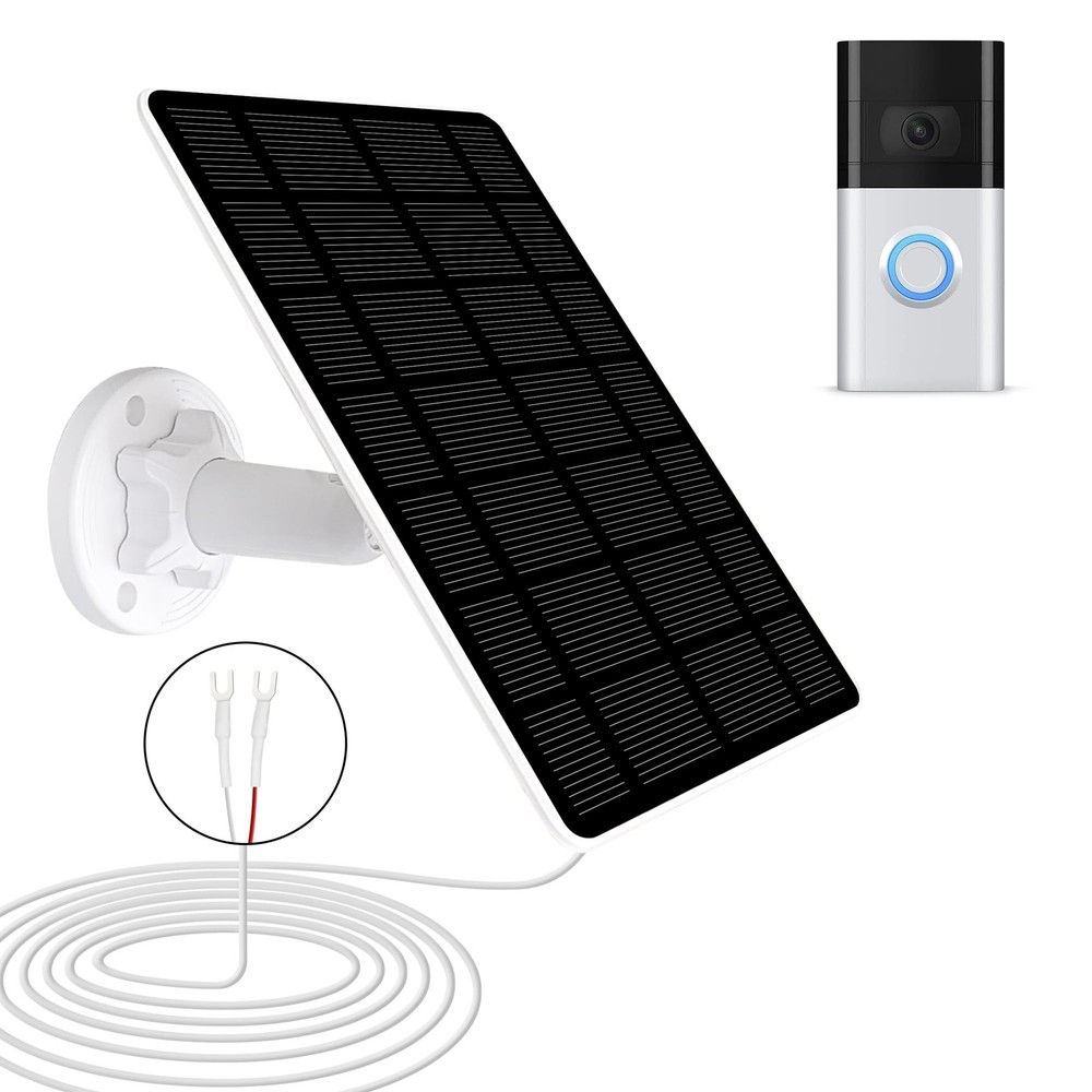 Solar Panel for Ring Doorbell, 5W Solar Charger Compatible for Ring doorbell