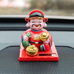 Enhance Your Space with a Nodding God of Wealth Statue Using Solar Power