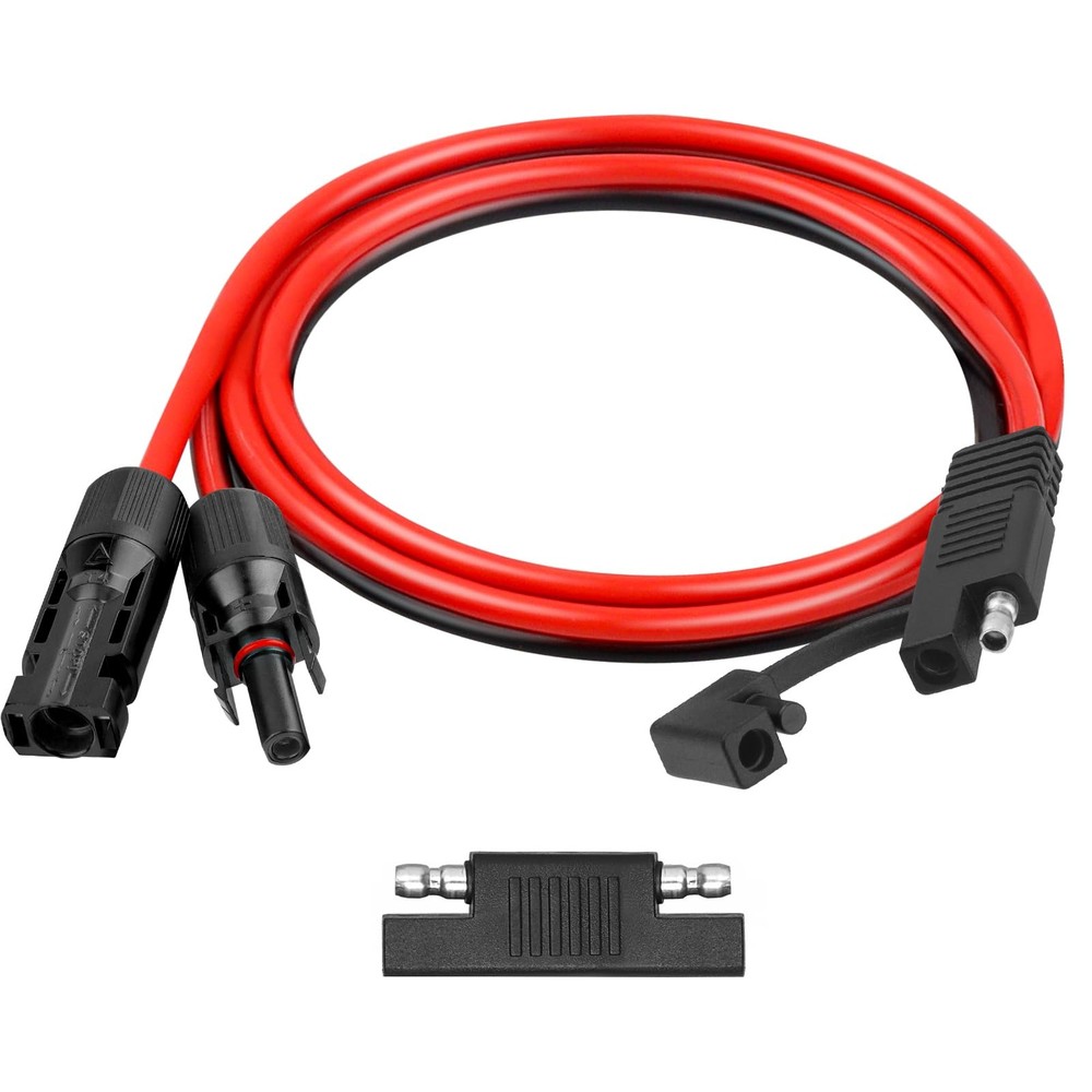 10AWG Solar Panel SAE Adapter Cable, 3 Feet, 50A, Pure Copper, Polarity Reverse